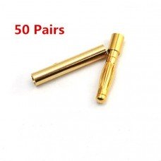 50 Pairs 2mm Gold Bullet Banana Connector Plug For ESC Battery Motor