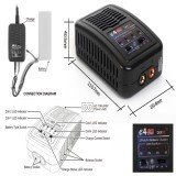 SKYRC E4 Balance Charger 100-240V Cells Lipo LiFe 20W 1A 2A 3A