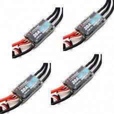 4 Pcs FLYCOLOR Simonk Series 2-4S 20A UBEC 5V/0.5A Output Brushless ESC