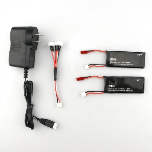 Hubsan H502s H502e Rc Drone Spare Parts 2 X 7.4v 15c 610mah Battery 