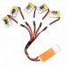 5PCS Eachine E010 E010C 3.7V 150MAH 45C Upgrade Battery USB Charger Set RC Drone Spare Parts