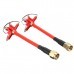 1 Pair Aomway 5.8GHz 3dBi LHCP Omnidirectional 4 Leaf Clover FPV Antenna Blue/Red With Canopy Case
