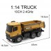 HuiNa1573 Remote Control Car 1/14 Trucks Metal Bulldozer Charging RTR Truck Construction Vehicle Kids Toys