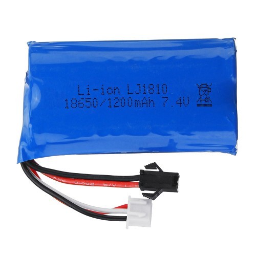 HS 18650 7.4V 1200mAh 25C 2S Li-ion Battery Anti-Reverse Plug for 18301 ...