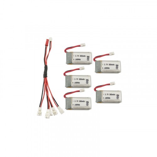 5PCS 3.7V 300mAh Lipo Battery Set for Eachine E010 H36 RC Drone - FREE ...