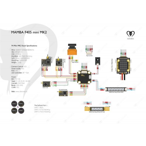 Mamba f405 mk2 схема подключения