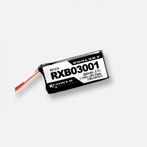 DUALSKY RXB03001 300mAh 3.7V 2C/30C LiPo Battery TJC8 3P for Receiver ...
