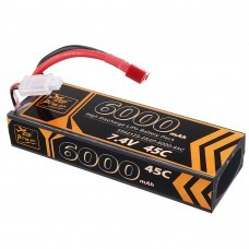 ZOP Power 7.4V 6000mAh 45C 2S Lipo Battery T Plug for HPI 1/8 RC Car