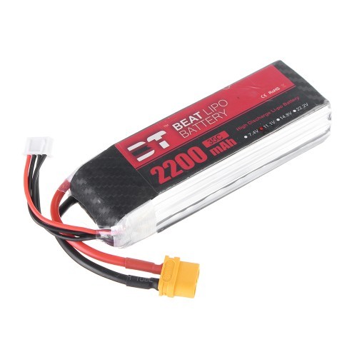 BT BEAT 11.1V 2200mAh 35C 3S Lipo Battery XT60 Plug With Battery Strap ...